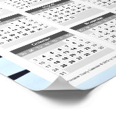 2021 Jaarkalender: Blauw met Zwarte Lijnen Poster (Hoek)