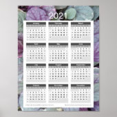 2021 Jaarkalender - Paarse Bladeren Poster (Voorkant)