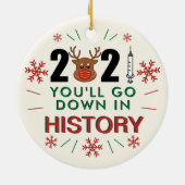 2021 Je gaat naar beneden in de geschiedenis Grapp Keramisch Ornament (Achterkant)