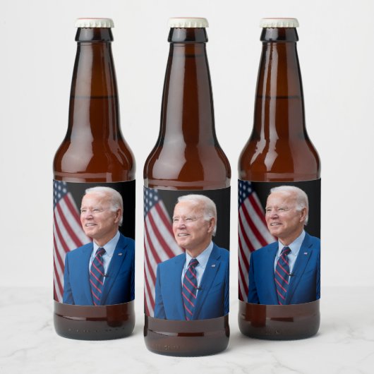 2021 Joe Biden US President Portrait Bier Etiket (Flessen)