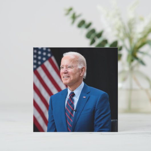 2021 Joe Biden US President Portrait Feestdagenkaart (Staand voorkant)
