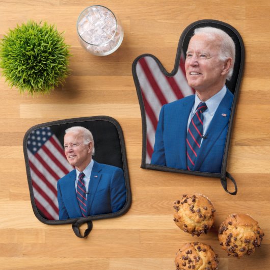 2021 Joe Biden US President Portrait Ovenwant & Pannenlap Set (Top down)