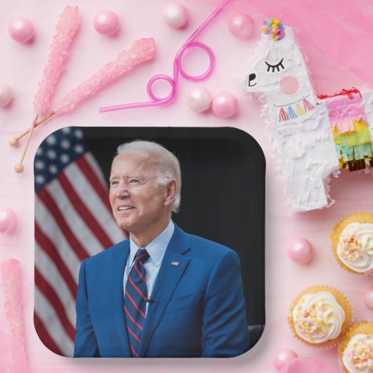 2021 Joe Biden US President Portrait Papieren Bordje (Feest)
