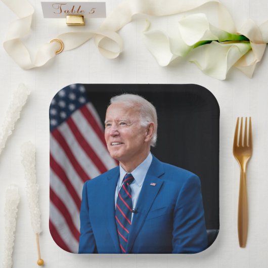 2021 Joe Biden US President Portrait Papieren Bordje (Huwelijk)