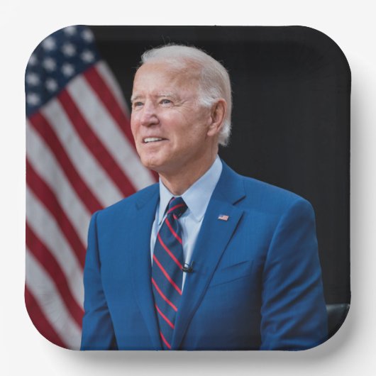 2021 Joe Biden US President Portrait Papieren Bordje (Voorkant)