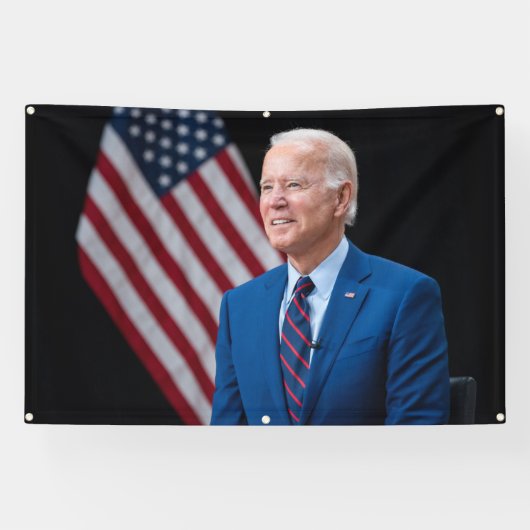2021 Joe Biden US President Portrait Spandoek (Horizontaal)