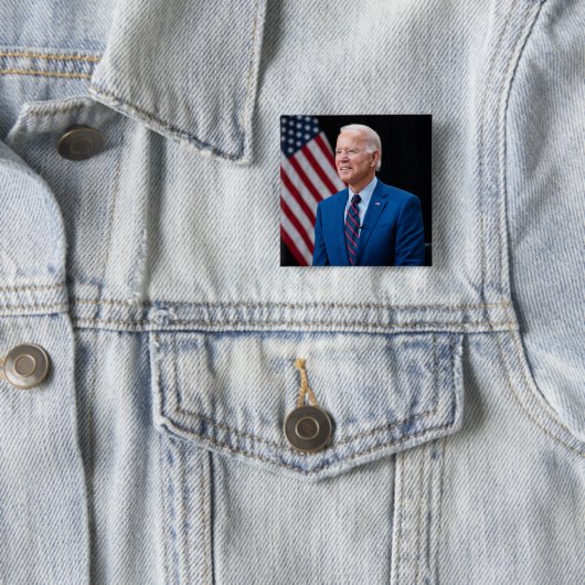 2021 Joe Biden US President Portrait Vierkante Button 5,1 Cm (In situ)