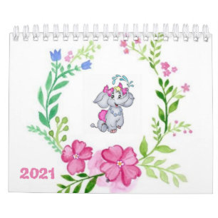 2021 Kalender Bloemen van de bloemenolifant