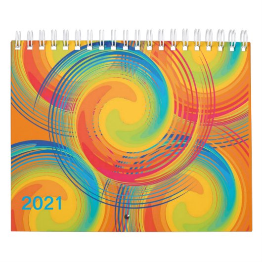2021 Kalender kleurrijke kleuren (Hoes)