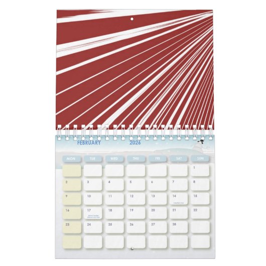 2021 Kalender Kleurrijke Strepen Opossum Bloemen (Feb 2026)