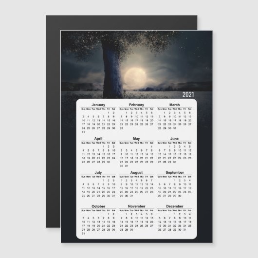 2021 Kalender Magic Tree Volle Maan (Voorkant / Achterkant)