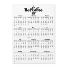 2021 Kalender Retro Hot Coffee Signage Magnetisch