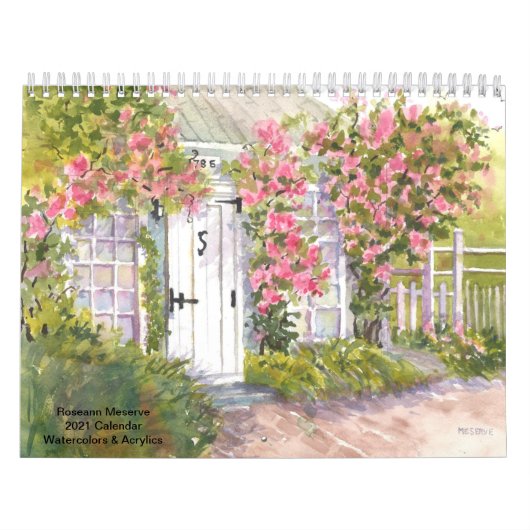 2021 Kalender Roseann-server Waterverf/acryl (Hoes)