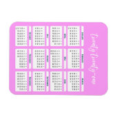 2021 Kalender voor het hele jaar Script Magneet (Horizontaal)
