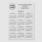 2021 Kalender Zakelijke Logo Tekst Grijze Magneet  (Voorkant)