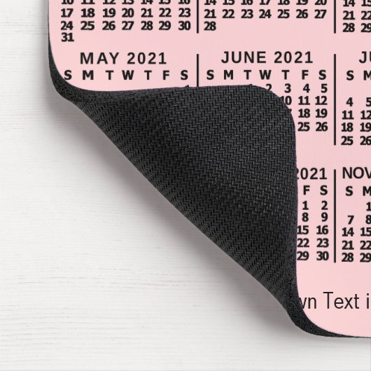 2021 Kalenderroze Persoonlijke foto NaamVet Muismat (Hoek)