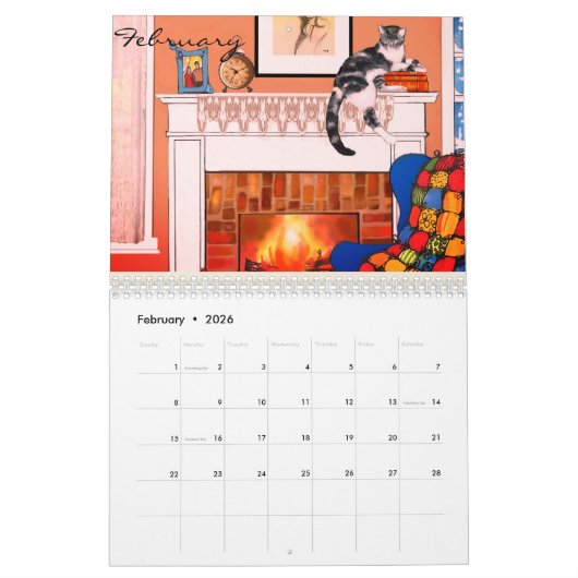 2021 Katten willen gewoon een vun kat hebben, arti Kalender (Feb 2026)