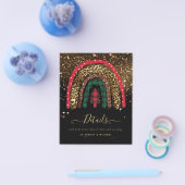 2021 Kerst Custom Regenboog Goud Glitter Glam Flyer (Enkel)