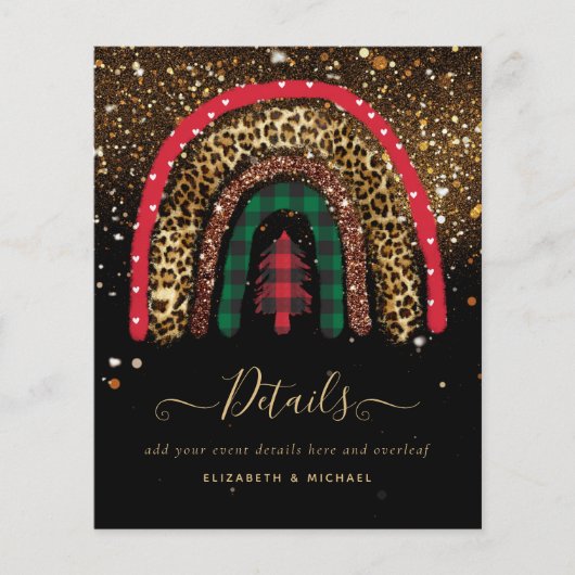 2021 Kerst Custom Regenboog Goud Glitter Glam Flyer (Voorkant)
