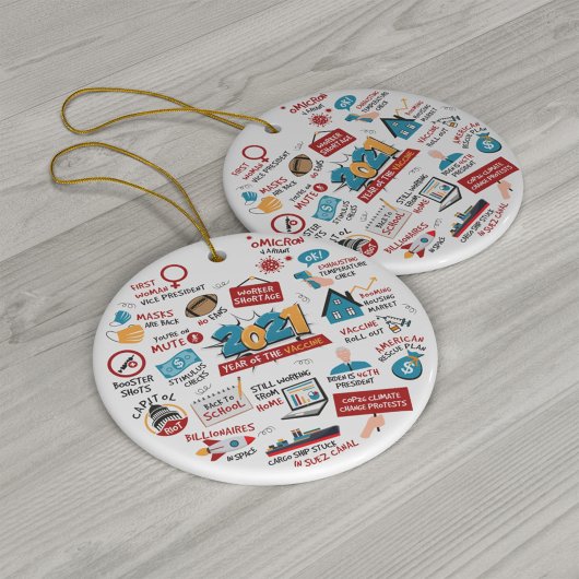 2021 Kerstboom - Pandemisch vaccin - jaarlijst Keramisch Ornament