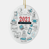 2021 Kerstfeest Memorabilia Vaccine Year Keepomwil Keramisch Ornament (Rechts)