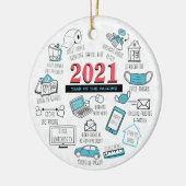 2021 Kerstfeest Memorabilia Vaccine Year Keepomwil Keramisch Ornament (Links)