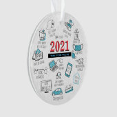2021 Kerstfeest Memorabilia Vaccine Year Keepomwil Ornament (voorkant)