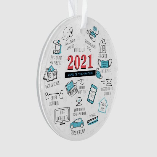 2021 Kerstfeest Memorabilia Vaccine Year Keepomwil Ornament (voorkant)