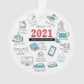 2021 Kerstfeest Memorabilia Vaccine Year Keepomwil Ornament (voorkant)