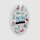 2021 Kerstgevaccineerd Vakantie jaar herdenking Ornament (voorkant)
