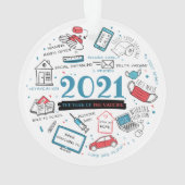 2021 Kerstgevaccineerd Vakantie jaar herdenking Ornament (achterkant)