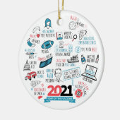 2021 Kerstvaccin: feestdag in kerstavond Keramisch Ornament (Links)