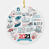 2021 Kerstvaccin: feestdag in kerstavond Keramisch Ornament (Achterkant)