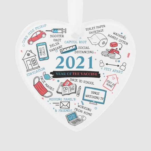 2021 Kerstvaccin: herdenkingsjaar herdenkingsdag Ornament (voorkant)