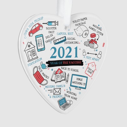 2021 Kerstvaccin: herdenkingsjaar herdenkingsdag Ornament (voorkant)
