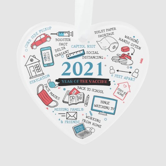 2021 Kerstvaccin: herdenkingsjaar herdenkingsdag Ornament (achterkant)