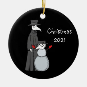 2021 Kerstversiering Plague Doctor Snowman Keramisch Ornament