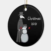 2021 Kerstversiering Plague Doctor Snowman Keramisch Ornament (Links)