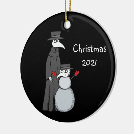2021 Kerstversiering Plague Doctor Snowman Keramisch Ornament (Links)