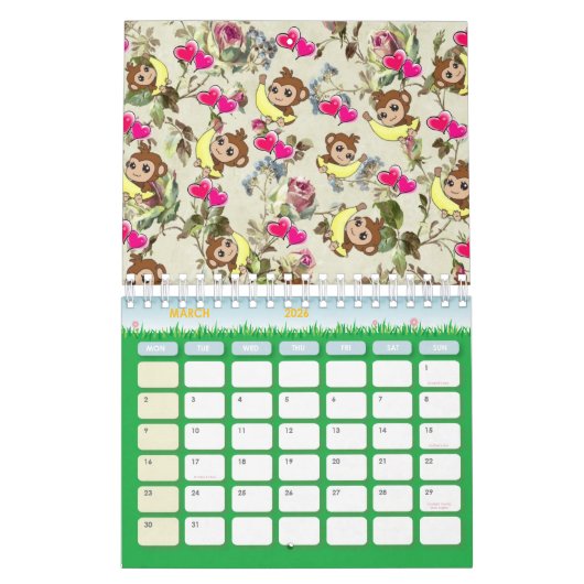 2021 Kinder agenda Giraffe Varkens, Koeien, paarde Kalender (Mar 2026)