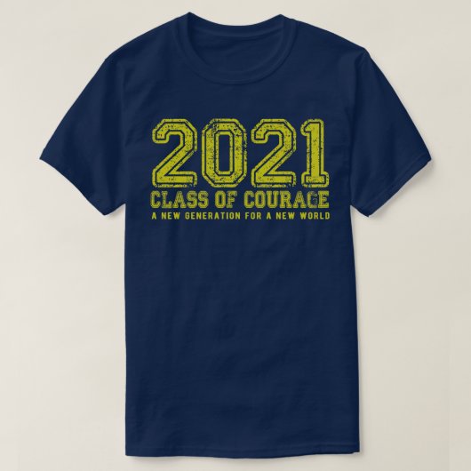 2021 Klasse van Moed in Geel T-shirt (Design voorkant)