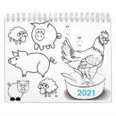 2021 Kleurrijke Kleurrijke Boekenkalender voor kin Kalender (Hoes)