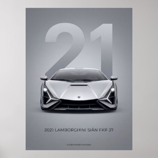 2021 Lamborghini Sián FKP 37 Poster (Voorkant)