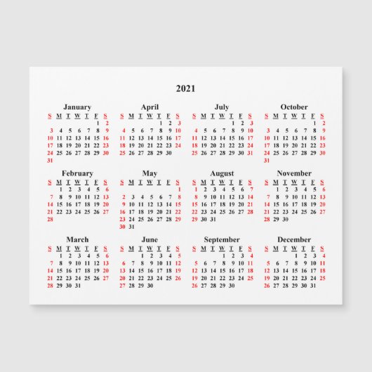 2021 lege kalender (Voorkant)