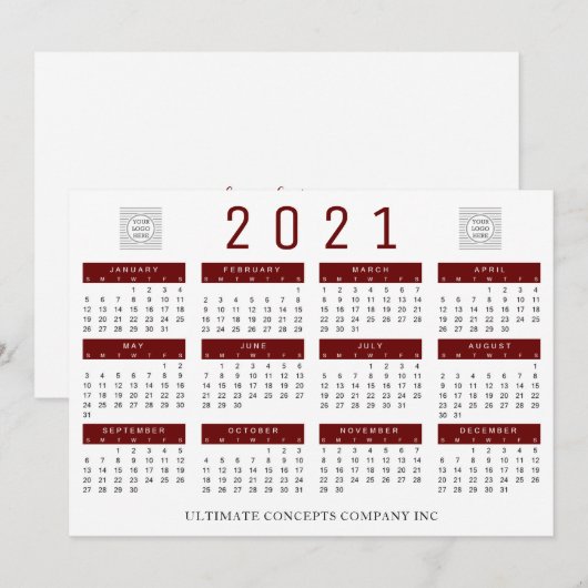 2021 Logo en naam van het bedrijf Feestdagenkaart (Voorkant / Achterkant)