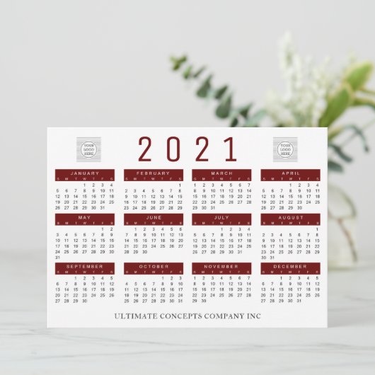 2021 Logo en naam van het bedrijf Feestdagenkaart (Staand voorkant)