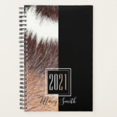2021 Luxe Monogrammed Zwart Planner (Voorkant)