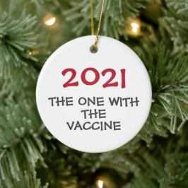 2021 met het kerstsiermiddel van het vaccin keramisch ornament