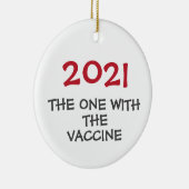 2021 met het kerstsiermiddel van het vaccin keramisch ornament (Rechts)