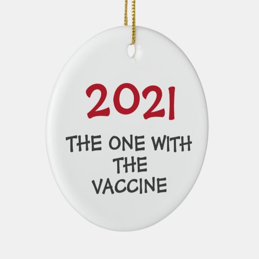 2021 met het kerstsiermiddel van het vaccin keramisch ornament (Rechts)